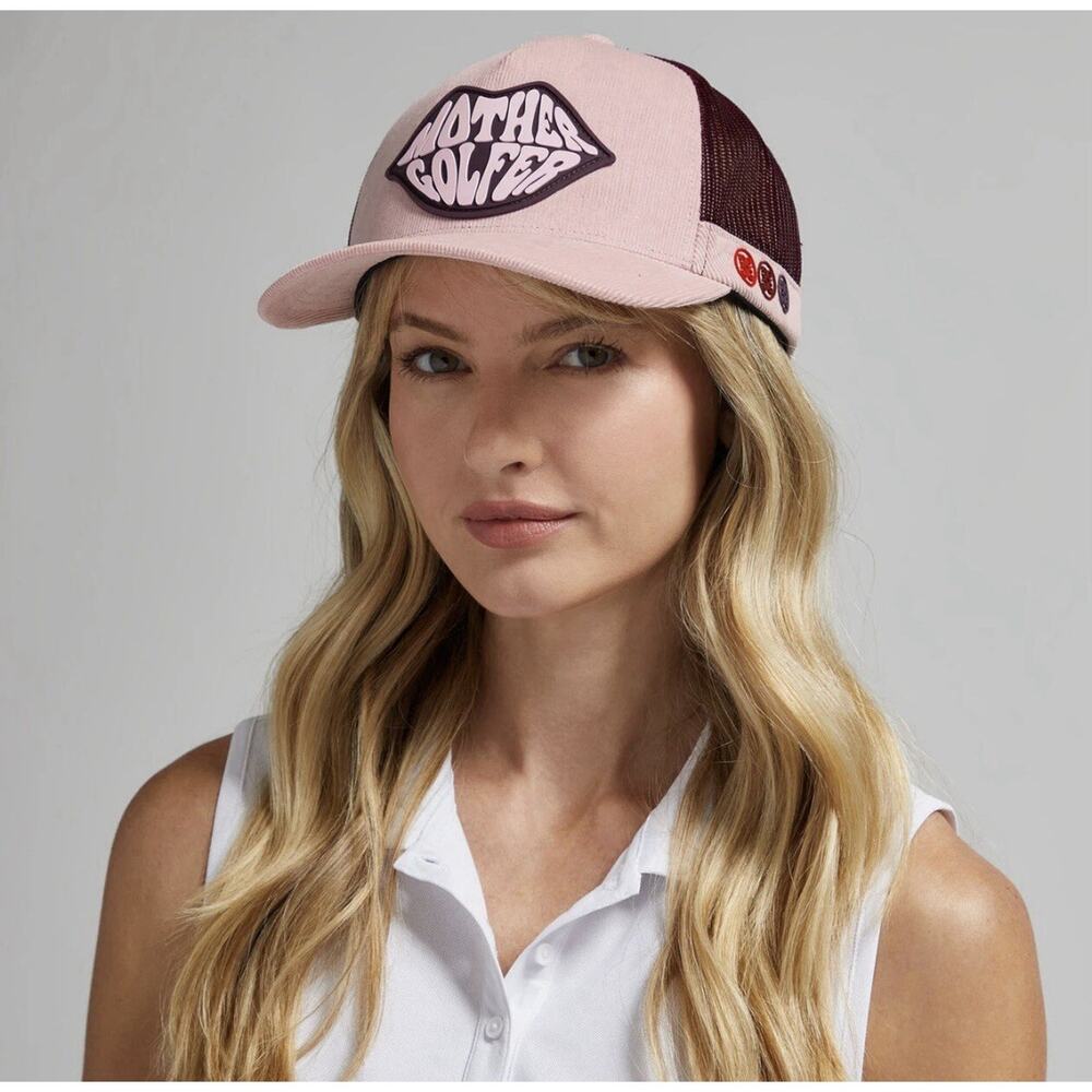 G/FORE Mother Golfer Corduroy Trucker Hat Amour Pink Preppy GLH000017-AMOUR